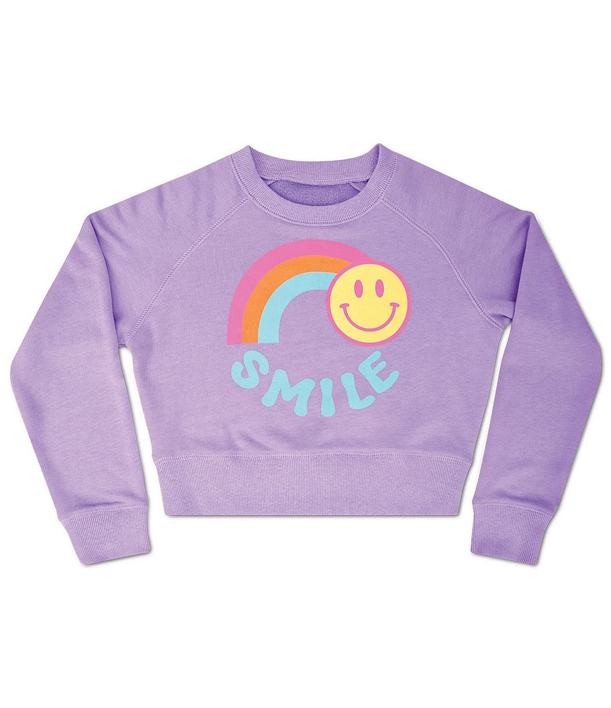 Iscream Little/Big Girls 4-14 Long Sleeve Rainbow Smile Graphic Sweatshirt