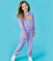 Iscream Little/Big Girls 4-14 Long Sleeve Rainbow Smile Graphic Sweatshirt