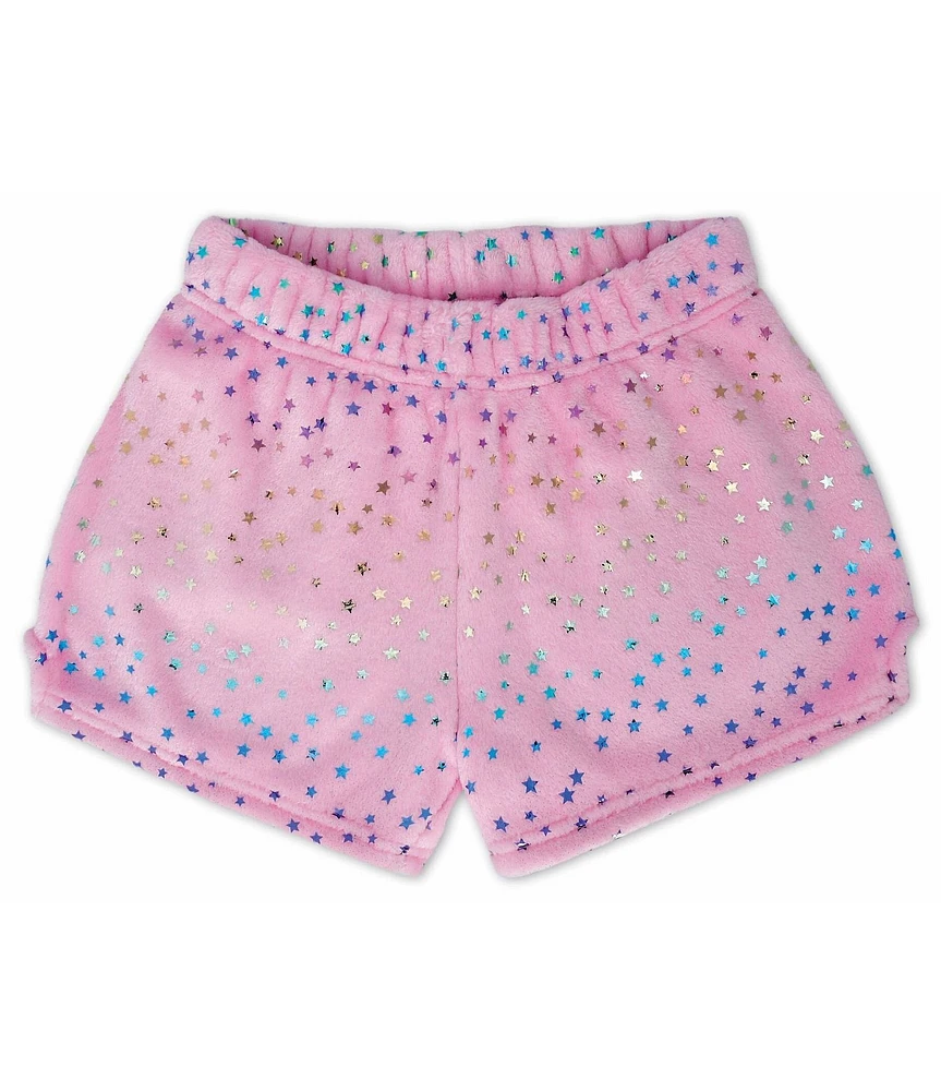 Iscream Little/Big Girls 4-14 Metallic Star Plush Shorts