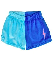 Iscream Little/Big Girls 4-16 Icon Bolt Color Block Plush Shorts