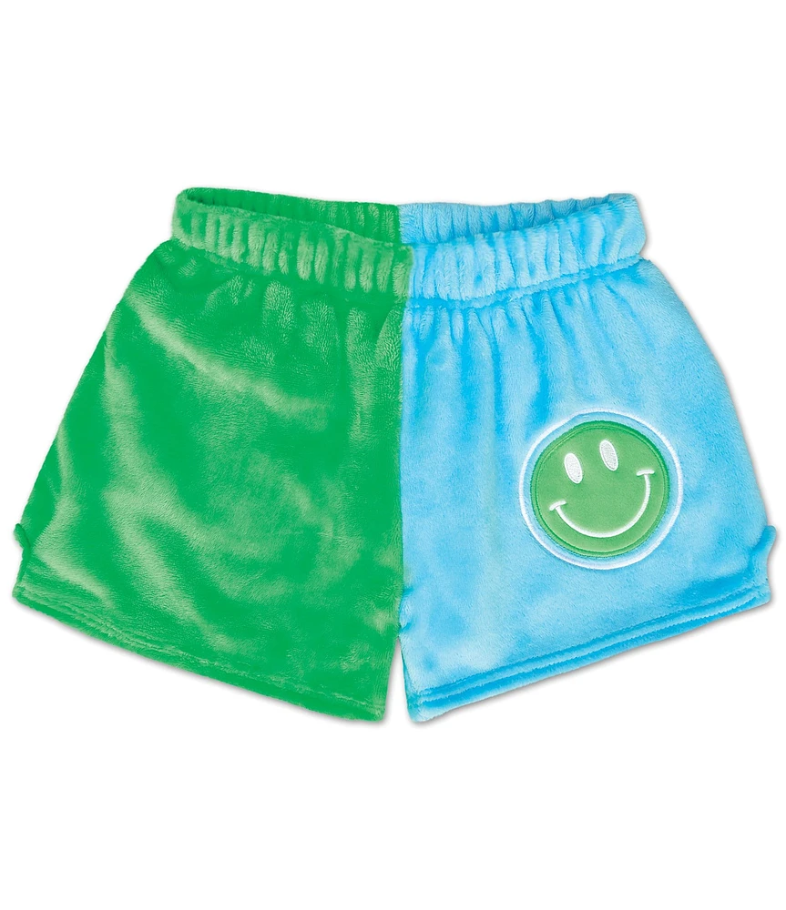 Iscream Little/Big Girls 4-16 Icon Smiley Face Color Block Plush Shorts