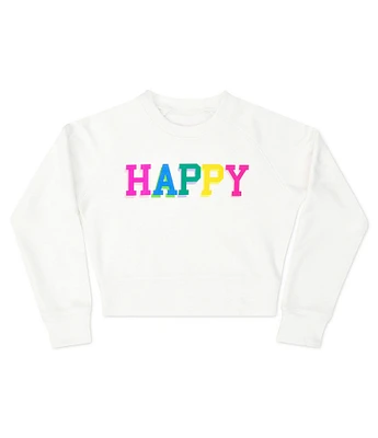 Iscream Little/Big Girls 6-14 Long Sleeve Happy Graphic Sweatshirt