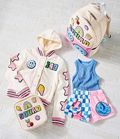 Iscream Little/Big Girls 6-14 Long Sleeve Smile Squad Chenille-Patch Jacket