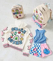Iscream Little/Big Girls 6-14 Long Sleeve Smile Squad Chenille-Patch Jacket