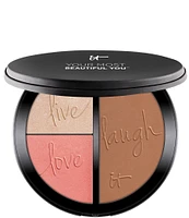 IT Cosmetics Your Most Beautiful You Anti-Aging Matte Bronzer, Radiance Luminzer and Brightening Blush Face Palette