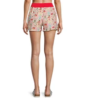 Ivory Ella Farmers Market Mid Rise Printed Shorts