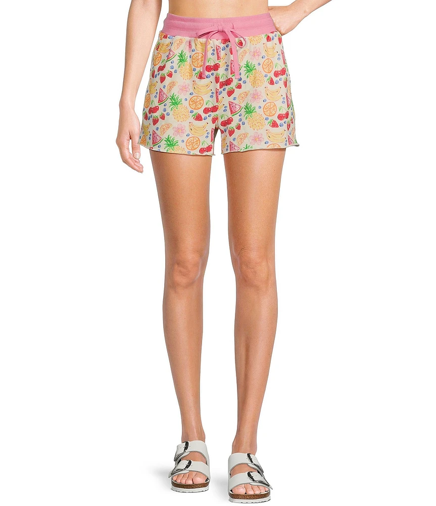 Ivory Ella Fruit Frenzy Mid Rise Printed Shorts