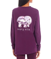 Ivory Ella Long-Sleeve Camo Fill Graphic T-Shirt