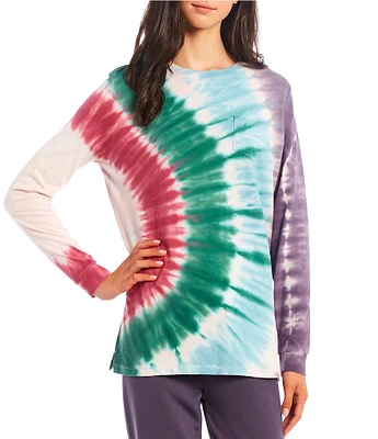 Ivory Ella Long-Sleeve Tie-Dye Baseball T-Shirt