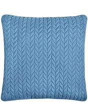 J by J. Queen New York Cayman Herringbone Quilted Pattern 20#double; Square Decorative Throw Pillow