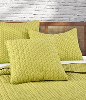 J by J. Queen New York Cayman Herringbone Quilted Pattern 20#double; Square Decorative Throw Pillow