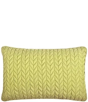 J by J. Queen New York Cayman Herringbone Quilted Pattern Boudoir Decorative Throw Pillow