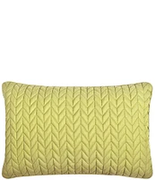 J by J. Queen New York Cayman Herringbone Quilted Pattern Boudoir Decorative Throw Pillow