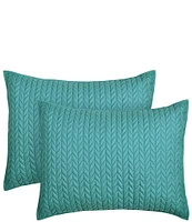 J by J. Queen New York Cayman Herringbone Quilted Pattern Pillow Sham