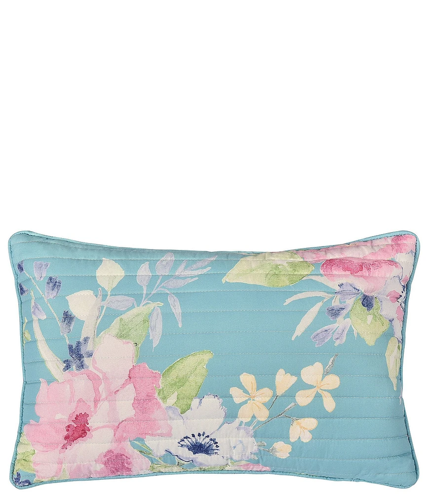 J by J. Queen New York Esme Floral Bouquet Printed Quilted Boudoir Pillow