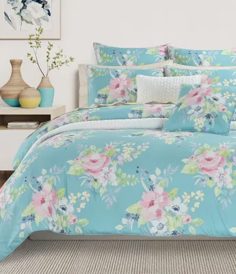 J by J. Queen New York Esme Oversized Floral Bouquet Print Comforter Mini Set