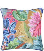 J. By J. Queen New York Hanalei Hawaiian-Inspired 18#double; Square Quilted Decorative Throw Pillow