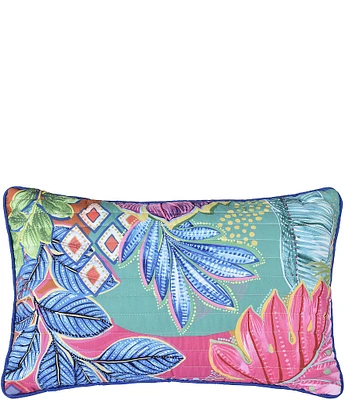 J. By J. Queen New York Hanalei Hawaiian-Inspired Quilted Boudoir Throw Pillow