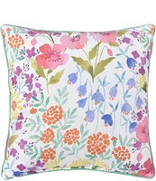 J. By J. Queen New York Jules 18 inch Wildflowers Print Square Decorative Throw Pillow