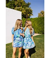 J.Marie Coordinating Andie Floral Print Square Neck Puff Sleeve Top