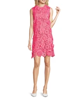 J.Marie Saylor 3D Lace Round Neck Sleeveless Shift Dress