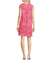 J.Marie Saylor 3D Lace Round Neck Sleeveless Shift Dress