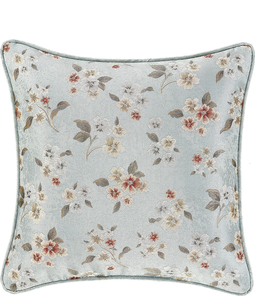 J. Queen New York Prestige Woven Ditsy Floral Design Reversible Square Decorative Pillow
