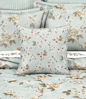 J. Queen New York Prestige Woven Ditsy Floral Design Reversible Square Decorative Pillow