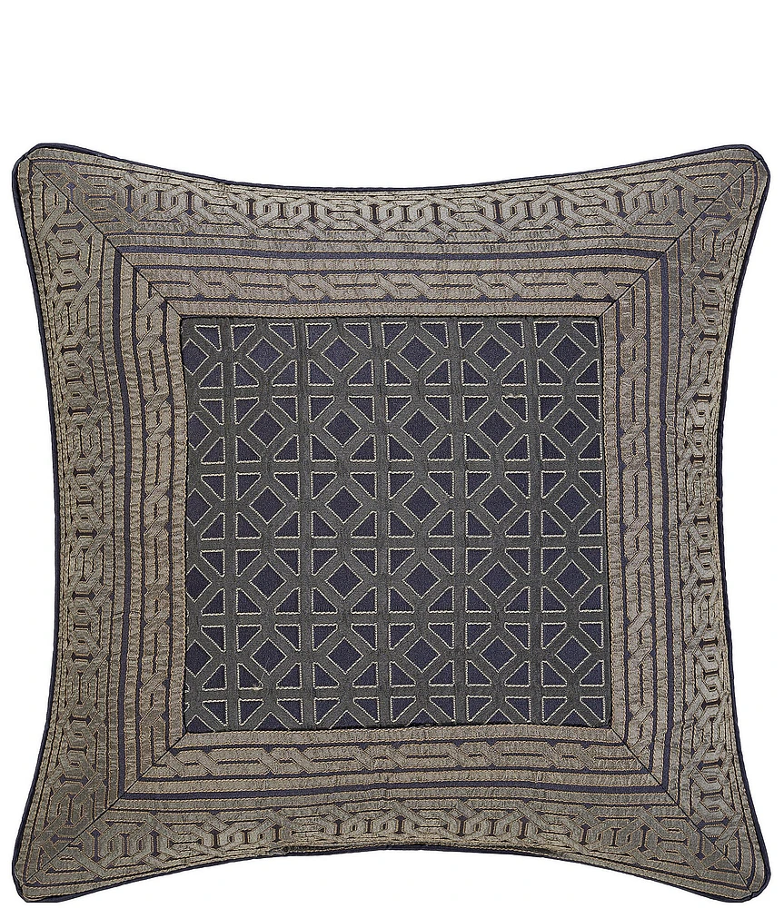 J. Queen New York Alaro Woven Geometric Decorative Reversible Square Pillow