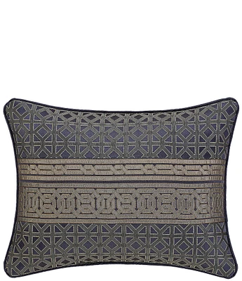 J. Queen New York Alaro Woven Geometric Pattern Decorative Reversible Boudoir Pillow