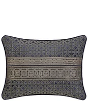 J. Queen New York Alaro Woven Geometric Pattern Decorative Reversible Boudoir Pillow