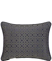 J. Queen New York Alaro Woven Geometric Pattern Decorative Reversible Boudoir Pillow