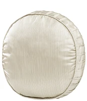 J. Queen New York Amaretto Embroidered Medallion Tufted Pleated Detail Round Decorative Pillow