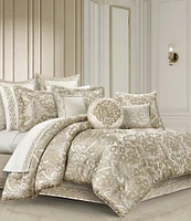 J. Queen New York Amaretto Embroidered Medallion Tufted Pleated Detail Round Decorative Pillow