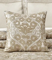 J. Queen New York Amaretto Woven Jacquard Medallion Reversible 20#double; Square Decorative Pillow