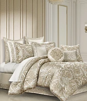 J. Queen New York Amaretto Woven Jacquard Medallion Reversible 20#double; Square Decorative Pillow