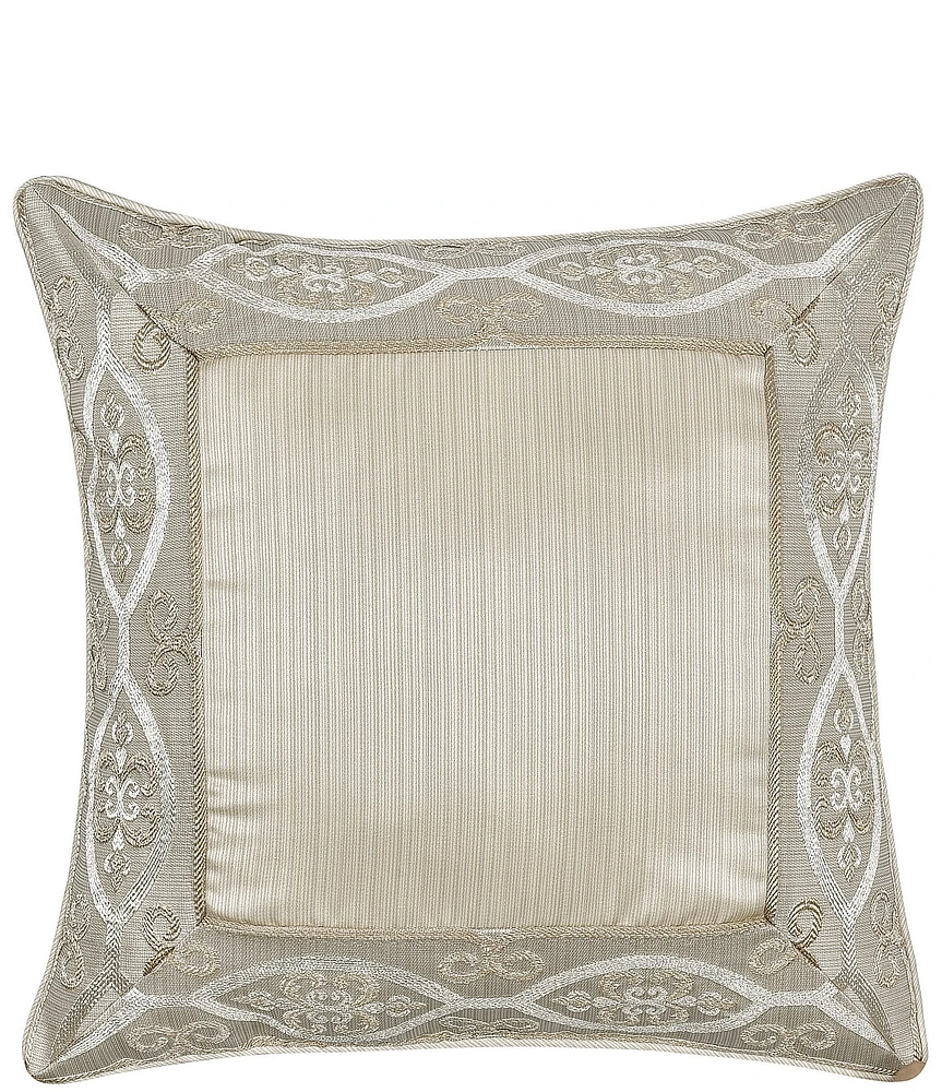 J. Queen New York Amaretto Woven Medallion Border 18#double; Square Decorative Pillow