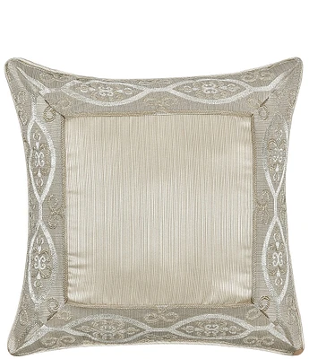 J. Queen New York Amaretto Woven Medallion Border 18#double; Square Decorative Pillow
