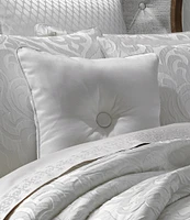 J. Queen New York Astoria Button-Tufted Satin Square Pillow