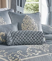 J. Queen New York Aurora Square Damask Embroidered Pillow