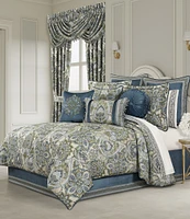 J. Queen New York Avellino Button-Tufted Braided Detail Satin Tufted Round Pillow