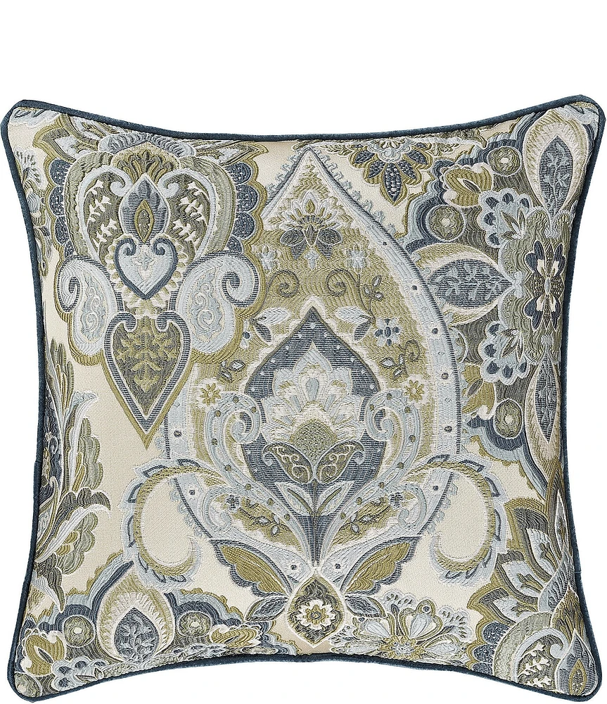 J. Queen New York Avellino Woven Medallion Reversible Square Pillow