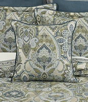 J. Queen New York Avellino Woven Medallion Reversible Square Pillow