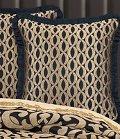 J. Queen New York Biagio Bold Interlocking Woven Damask Reversible Euro Sham