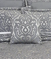 J. Queen New York Bolero Grand-Scale Woven Damask Reversible Decorative Throw Pillow