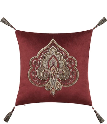 J. Queen New York Calistoga Multi-Colored Tassel Embellished Square Decorative Pillow