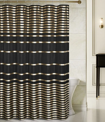 J. Queen New York Calvari Engineered-Striped Shower Curtain