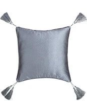 J. Queen New York Dicaprio 18-inch Embellished Double Tasseled Reversible Square Pillow