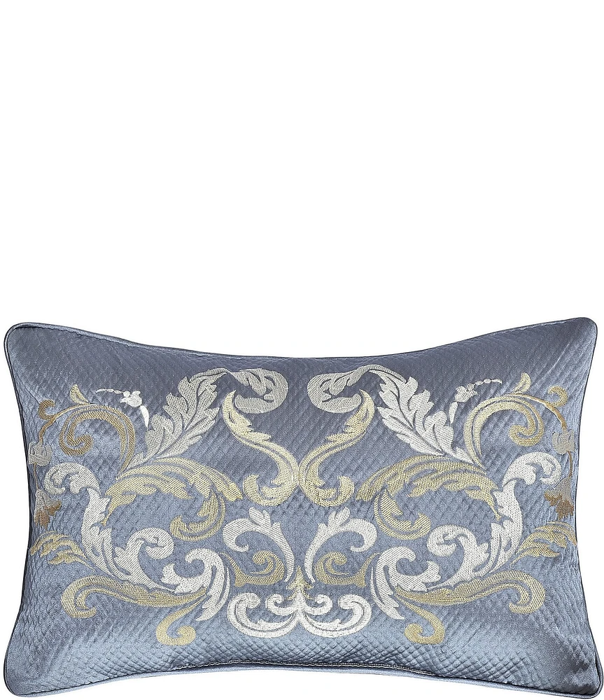 J. Queen New York Dicaprio Scroll Design Embroidered Boudoir Pillow