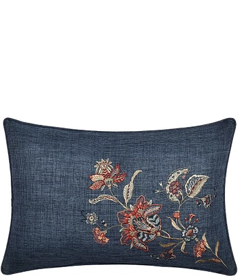 J. Queen New York Enchanted Garden Indigo Boudoir Decorative Throw Pillow